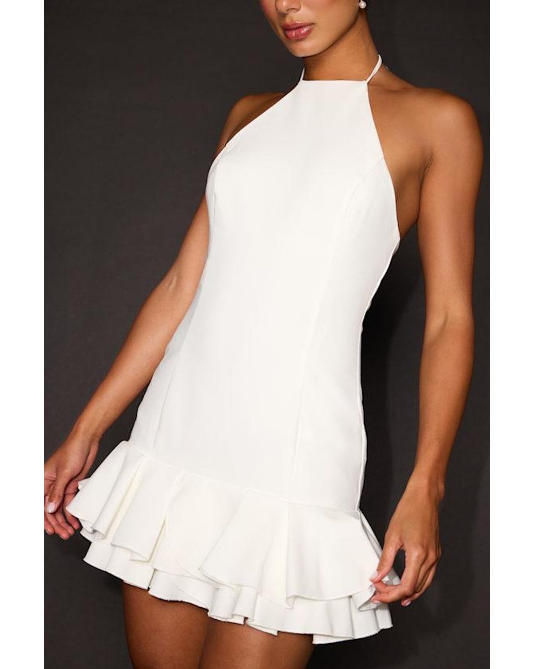 Lulus White Idesa Halter Tiered Mini Dress