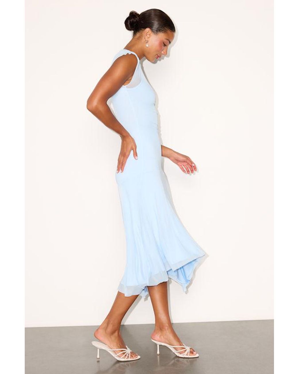 Lulus White Octavia Mesh Drop Waist Midi Dress