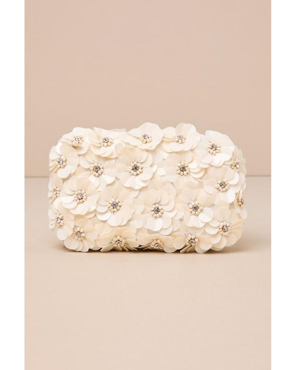 Lulus Natural Blooming Addition Sequin Rhinestone Box Clutch