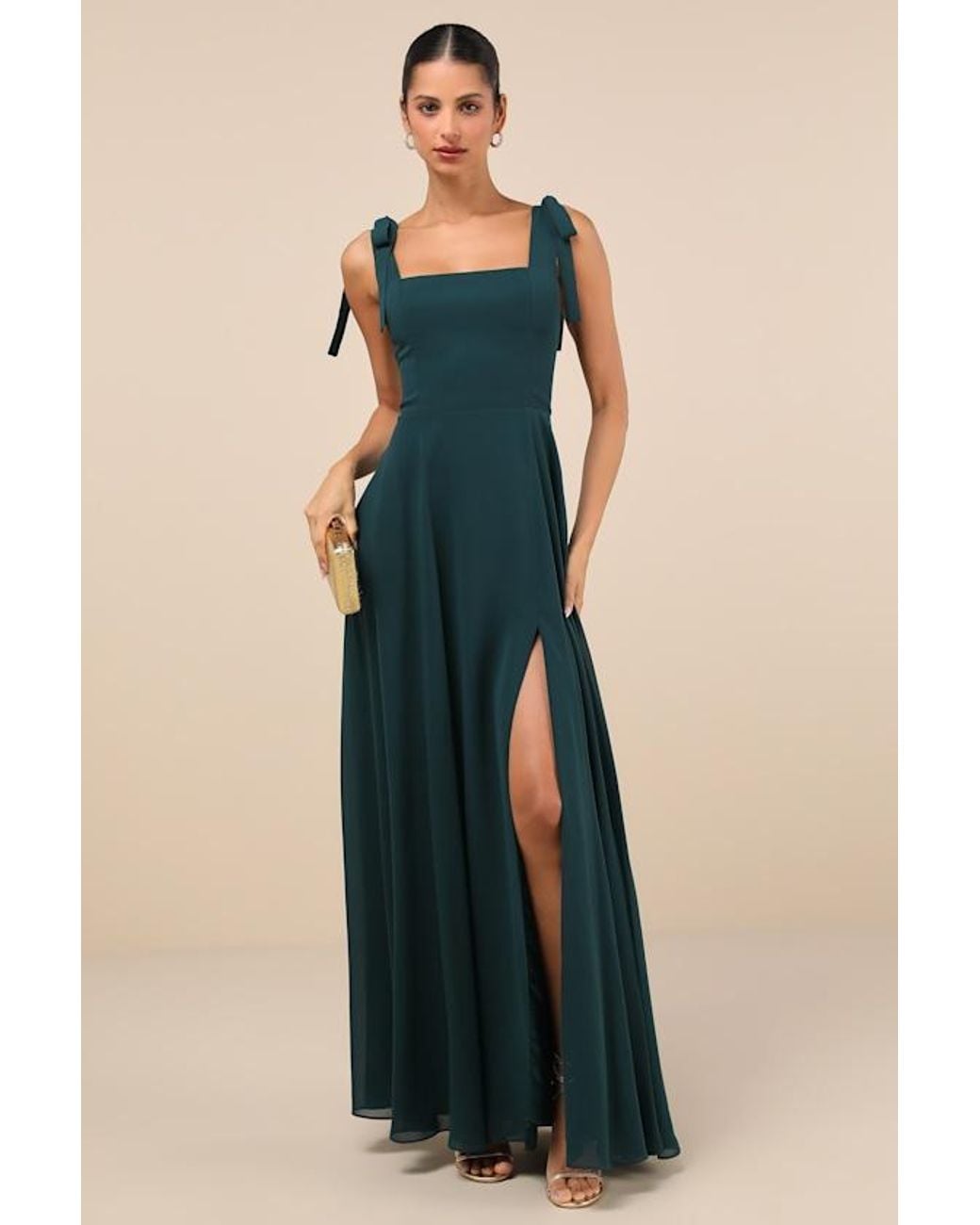 Lulus Love Me Forever Square Neck Maxi Dress in Blue | Lyst