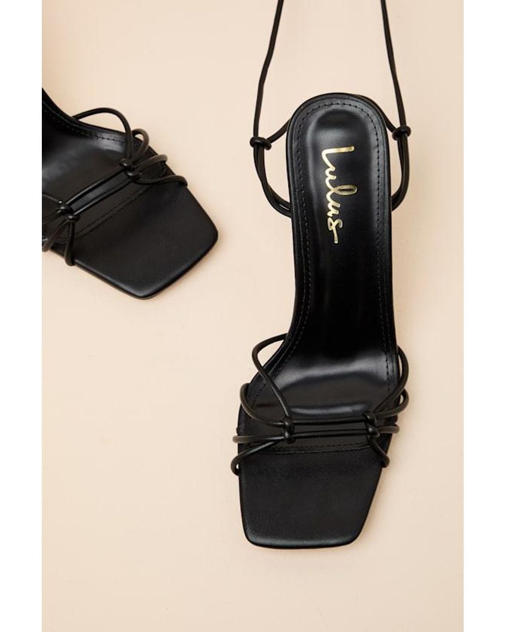 Lulus Natural Anka Strappy Lace-Up High Heel Sandals