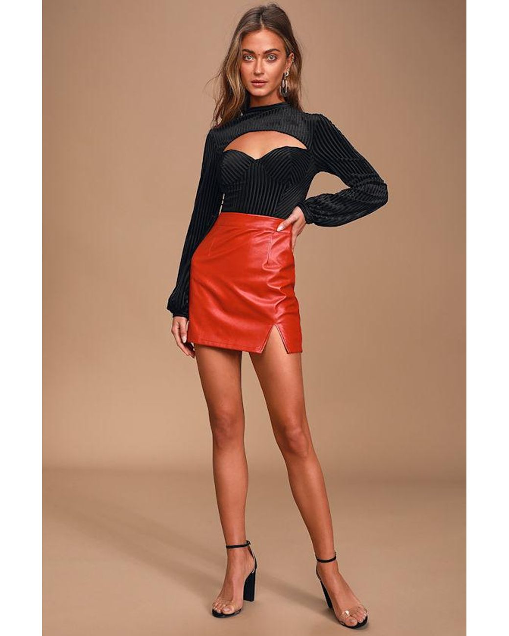 Lulus Black Always Alluring Striped Velvet Cutout Bustier Bodysuit
