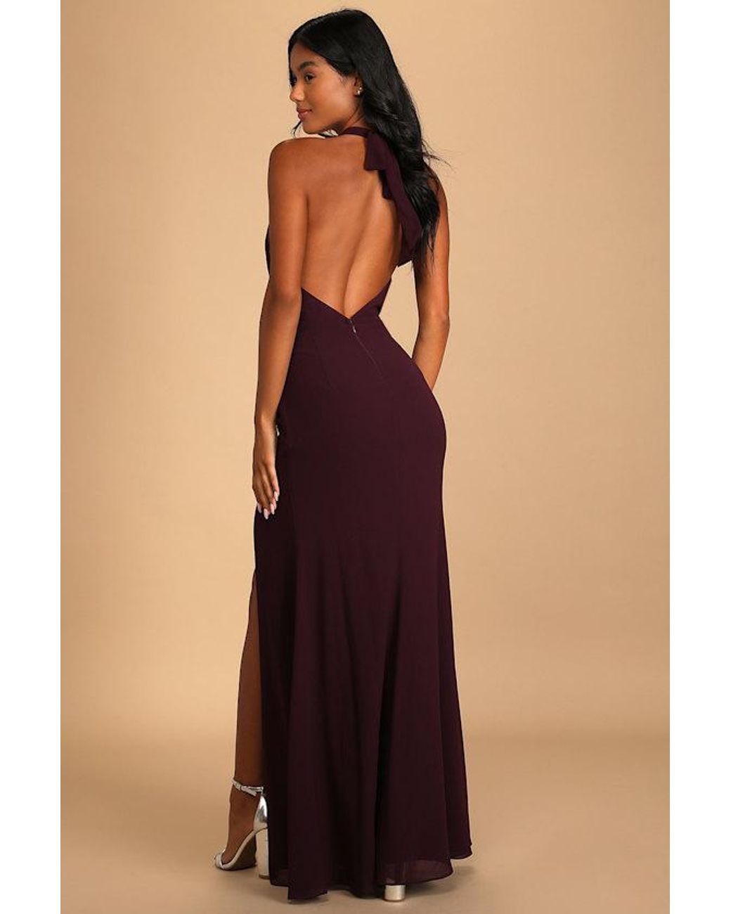 Lulus Blue Captured Your Heart Dark Halter Maxi Dress