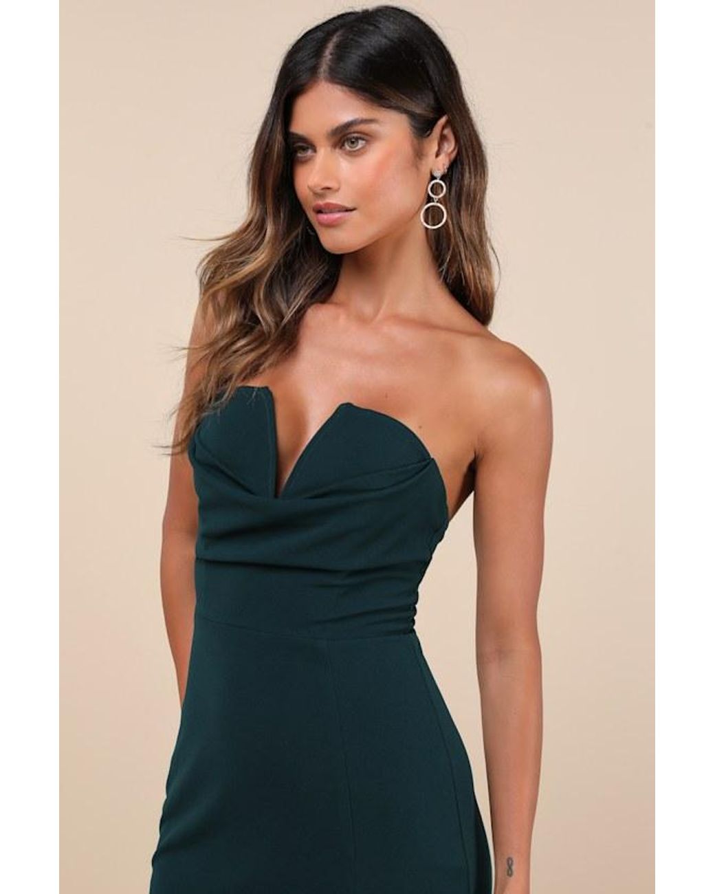 Lulus Blue Effortless Radiance Strapless Mermaid Maxi Dress