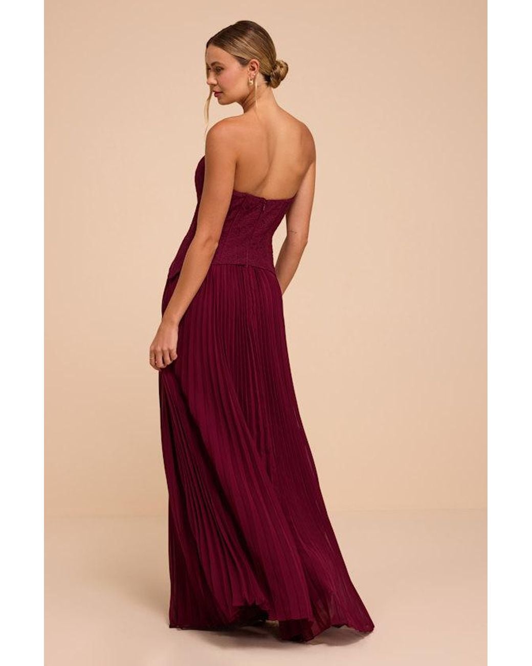 Lulus Red Olivia Strapless Bustier Maxi Dress