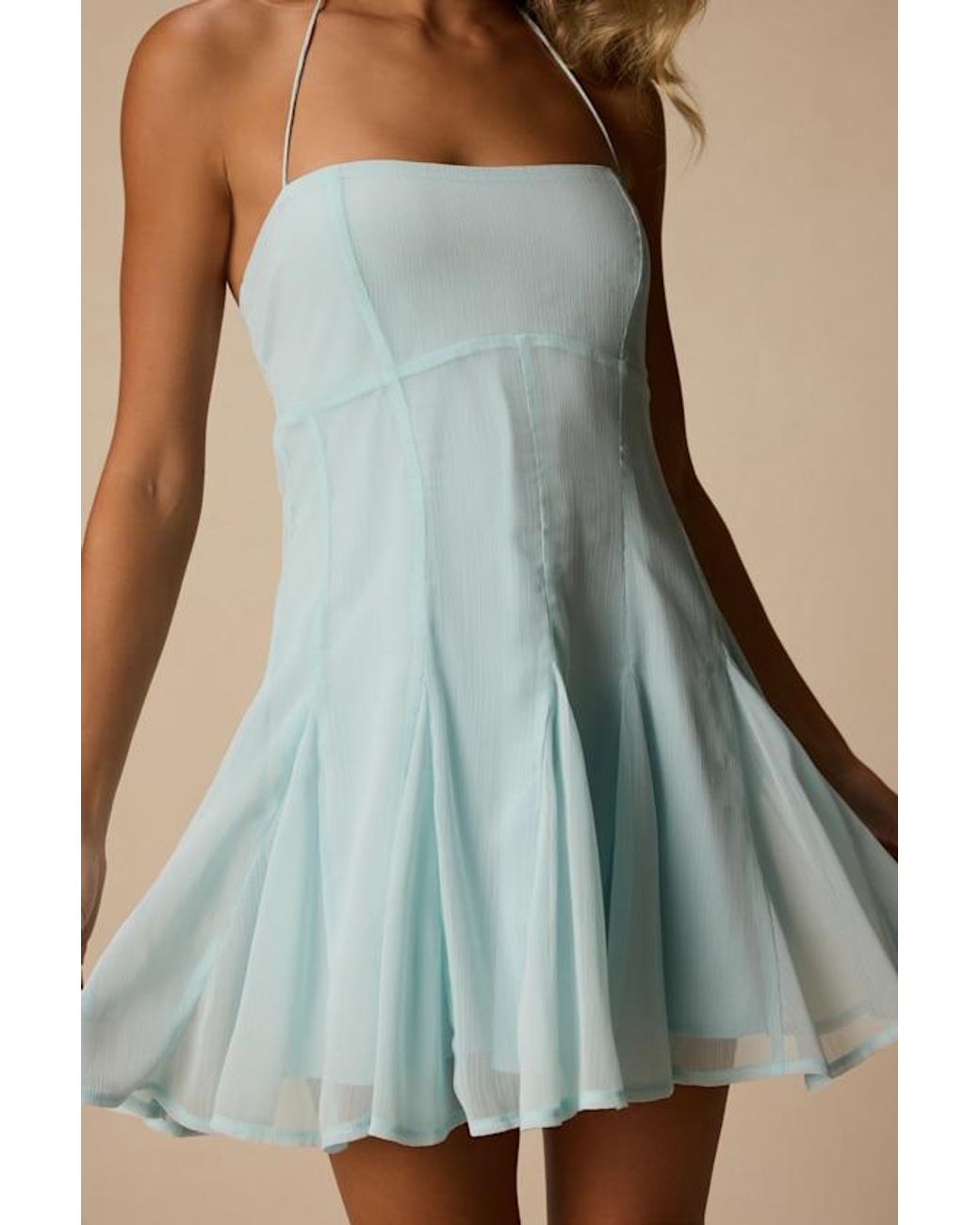 Lulus Blue Sophrina Halter Mini Dress