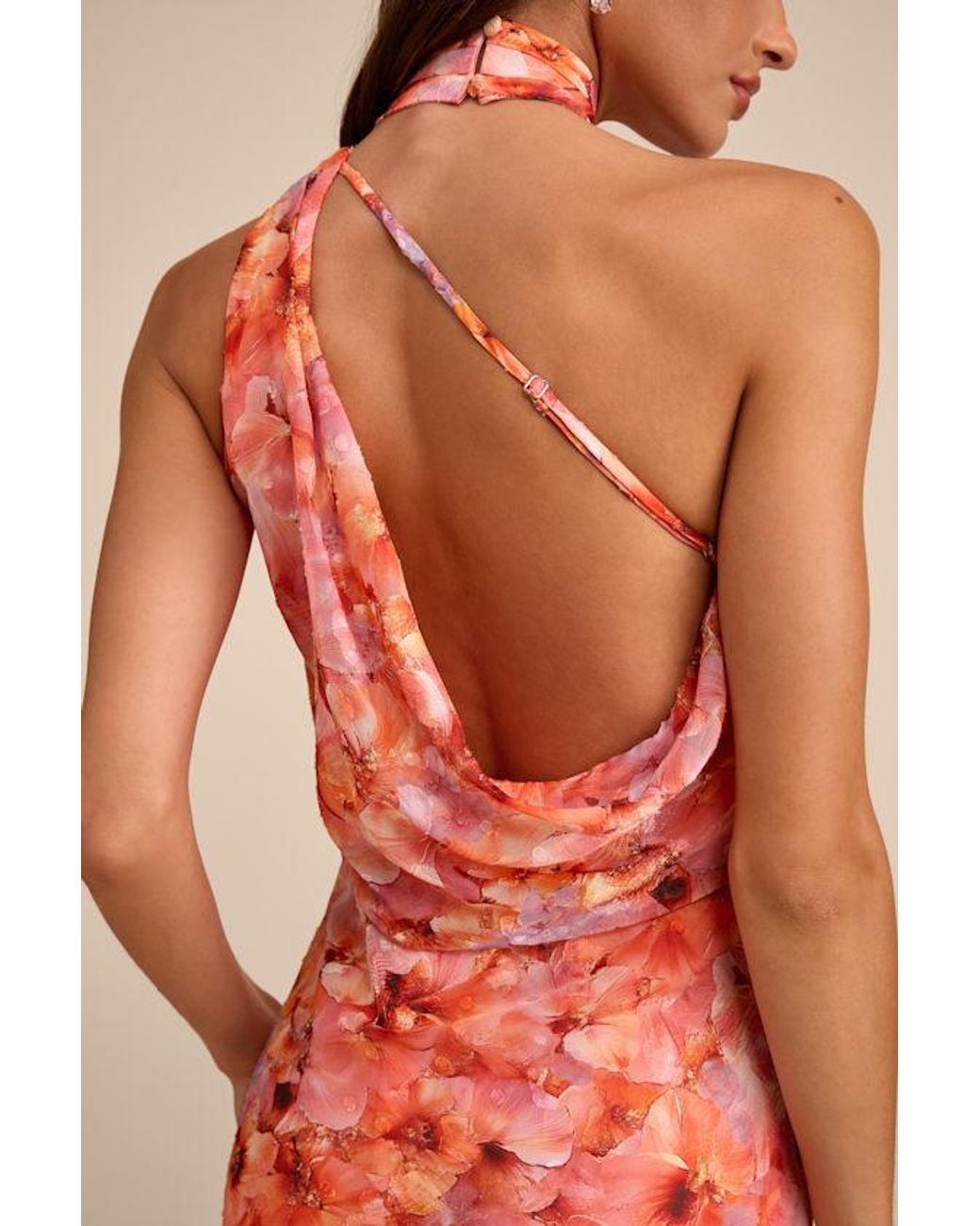 Lulus Pink Ivanna Multi Floral Jacquard Midi Dress