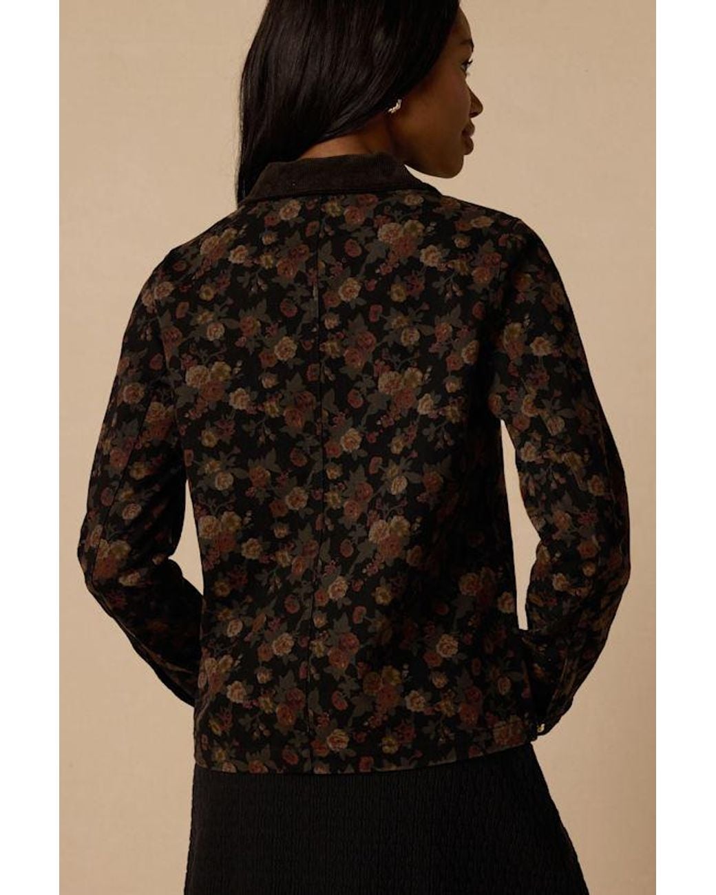 Lulus Black Walden Floral Corduroy Jacket