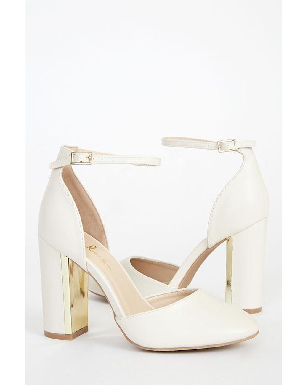Lulus Gray Laura Off Ankle Strap Heels