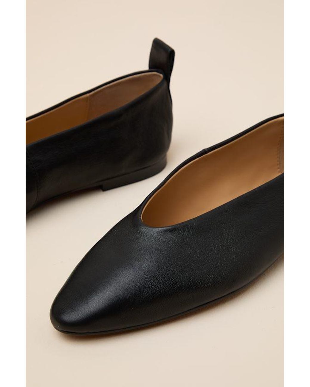 Steve Madden Natural Swanky Leather Ballet Flats