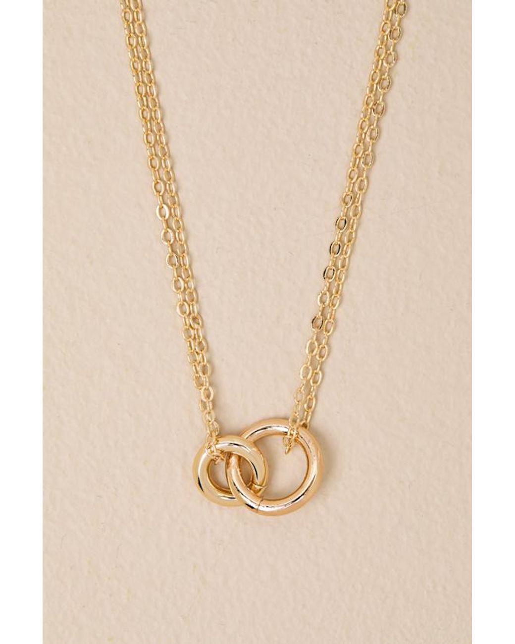 Lulus Natural Siempre 14Kt Interlocking Charm Necklace