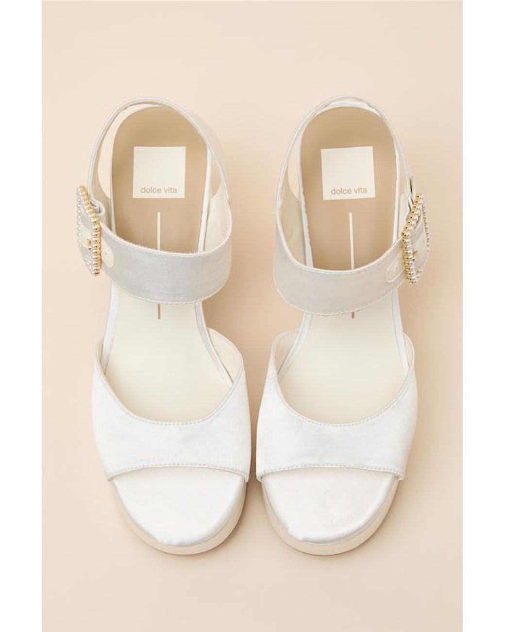 Dolce Vita Natural Bobby True Satin Platform High Heel Sandals