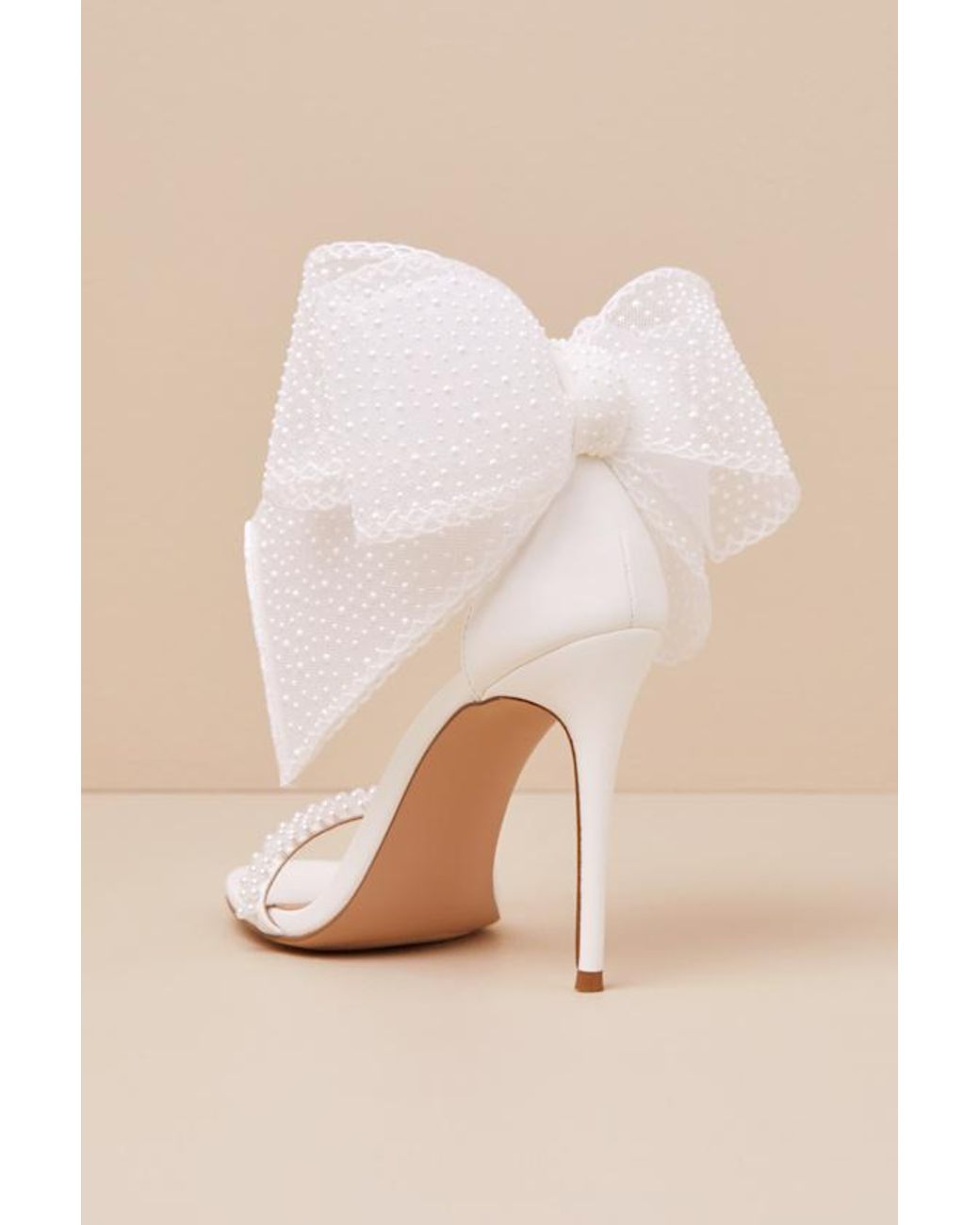 Steve Madden Benni Pearl Bow High Heel Ankle Strap Sandals