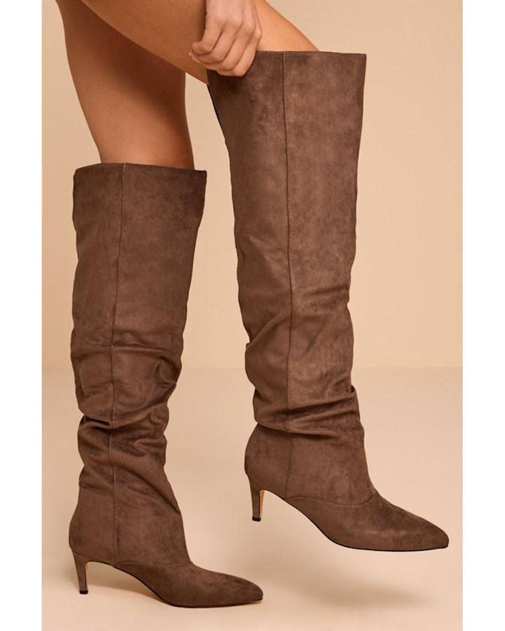 Madden Girl Natural Stassi Ash Suede Over-The-Knee Boots