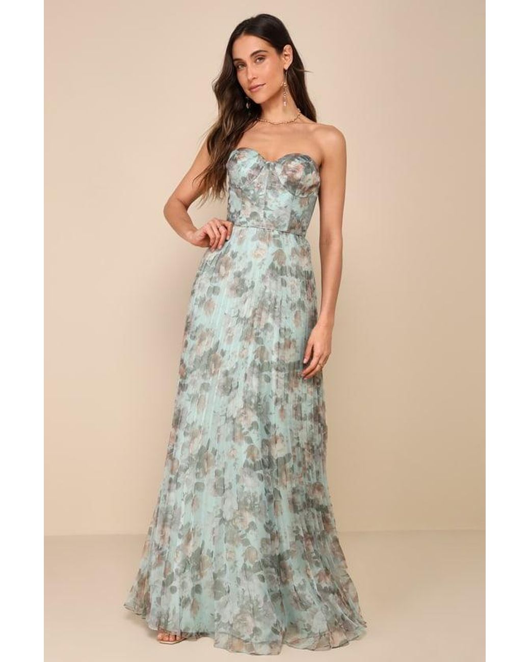 Lulus Most Beautiful Day Sage Multi Floral Print Organza Maxi Dress in Blue | Lyst Lulus Most Beautiful Day Sage Multi Floral Print Organza Maxi Dress in Blue | Lyst