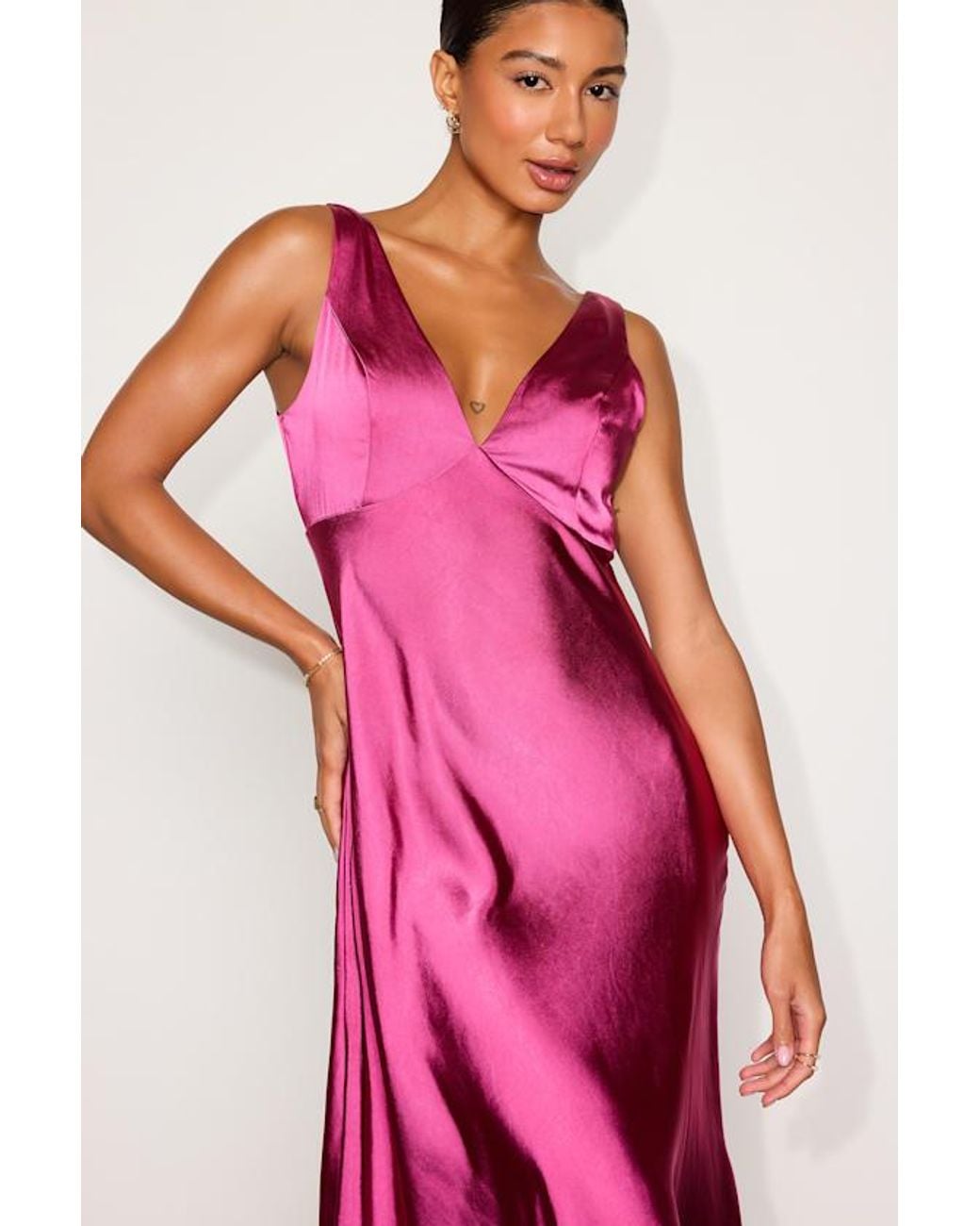 Lulus Incredible Love Satin Cowl Back Midi Slip Dress