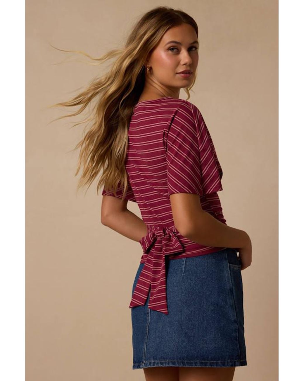 Lulus Red Austin Striped Dolman Sleeve Top