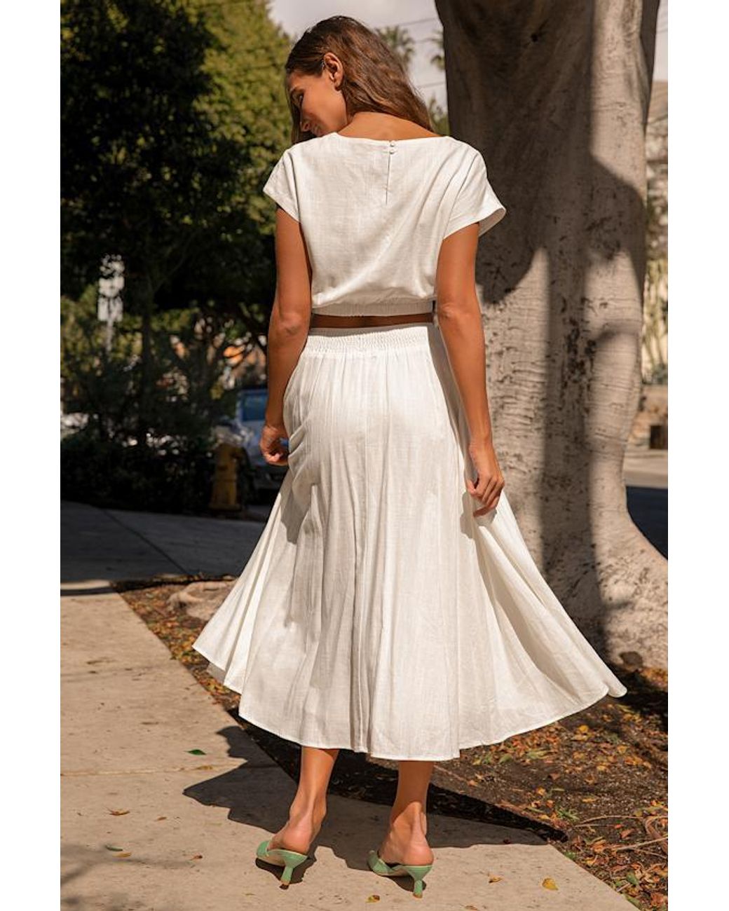 Lulus Brown Brings You Back Two-Piece Midi Dress