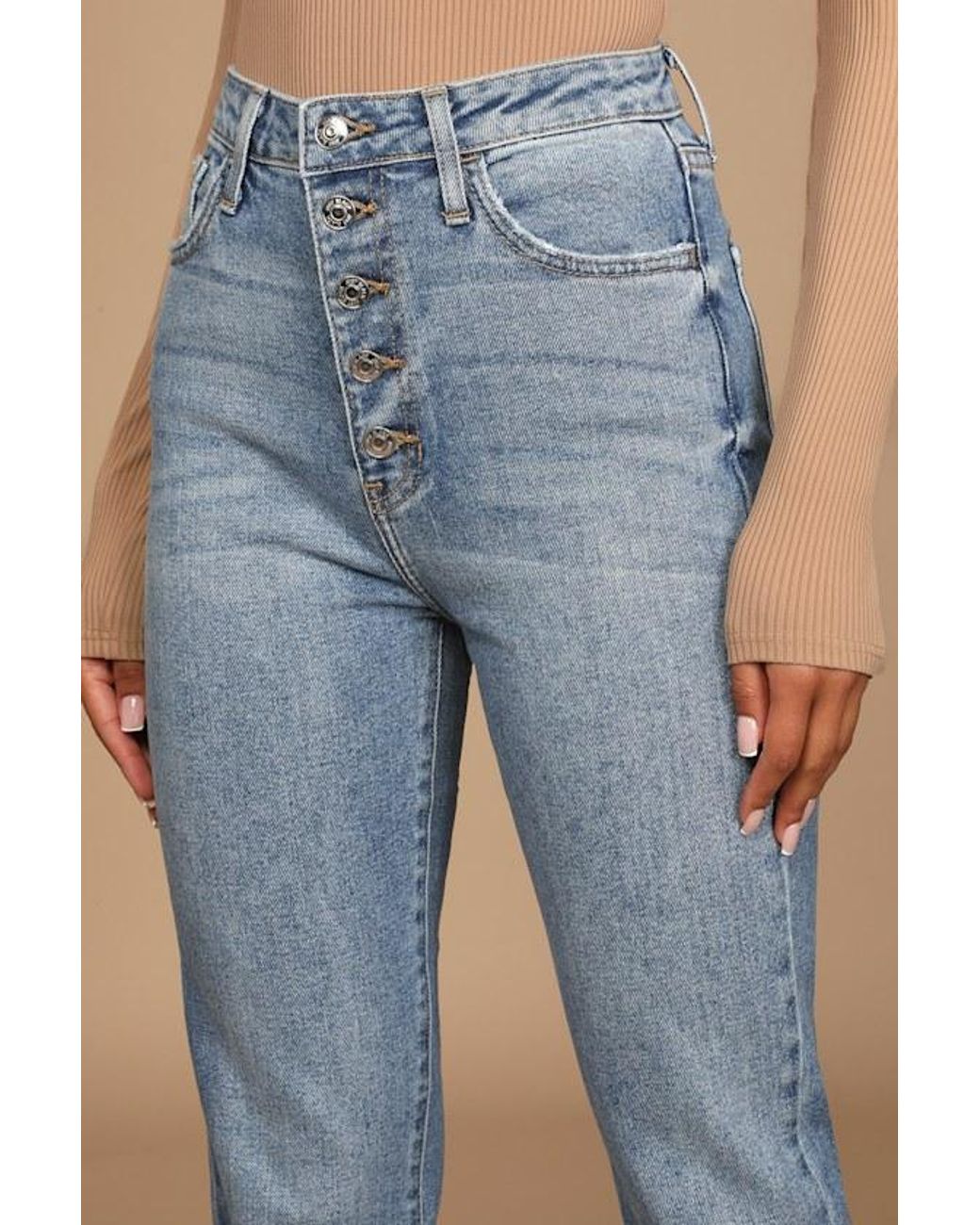 Just Black Blue Forever A Trend Light Wash High-Rise Mom Jeans