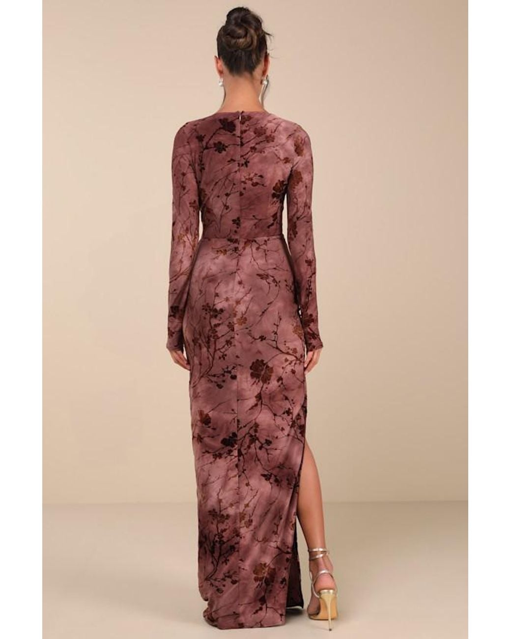 Lulus Black Dynamic Sensation Dark Floral Velvet Burnout Maxi Dress