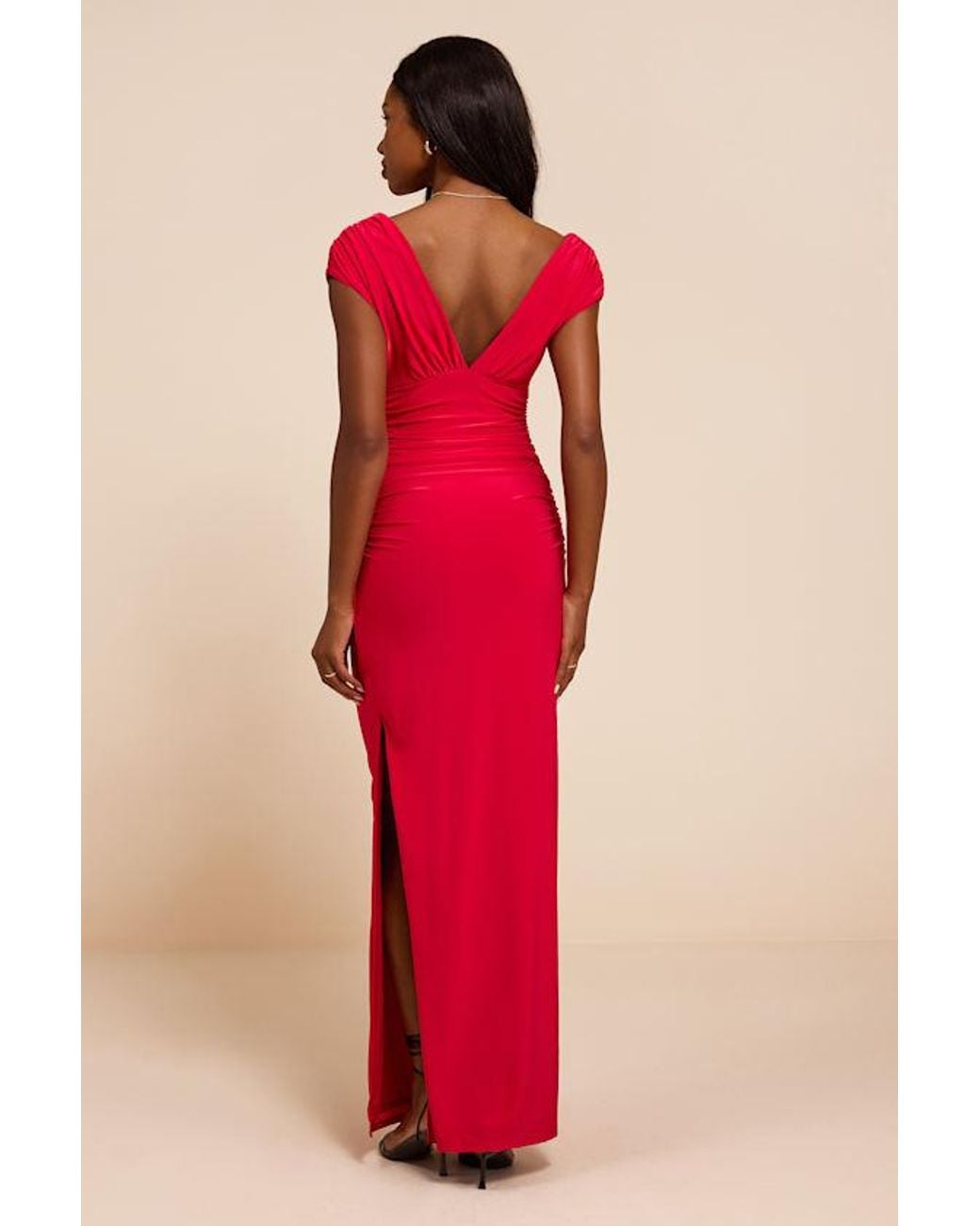 Lulus Red Ula Jersey Knit Column Maxi Dress