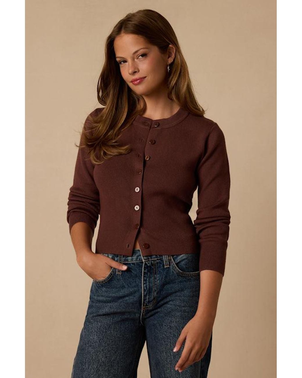 Lulus Brown Araya Button-Up Cardigan