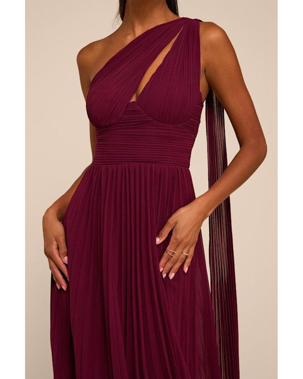 Lulus Red Rita One-Shoulder Maxi Dress