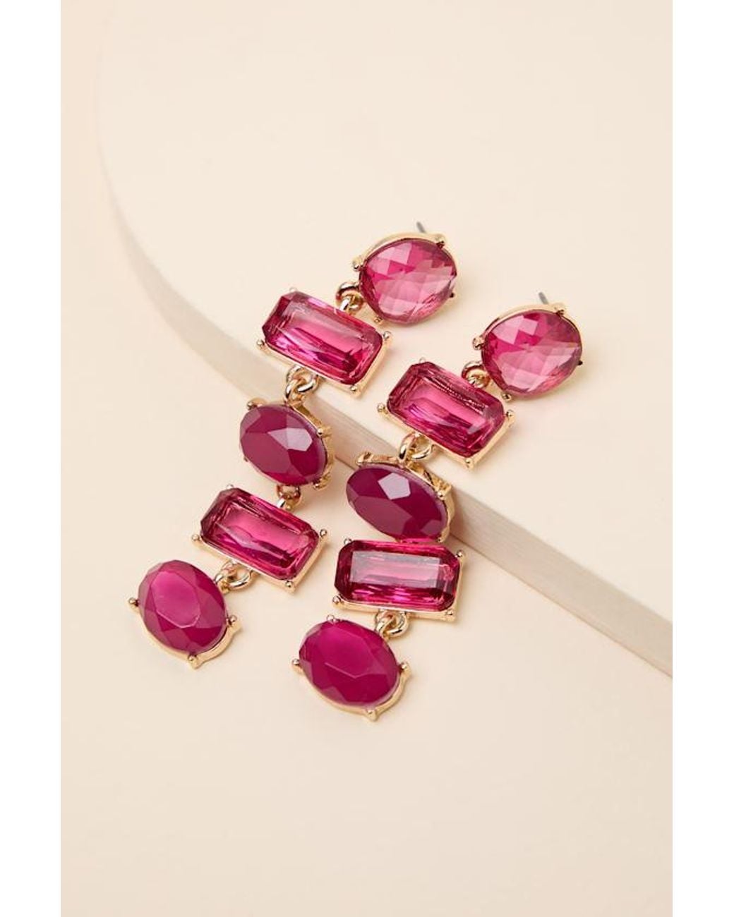 Lulus Brown Chateau Rhinestone Drop Earrings