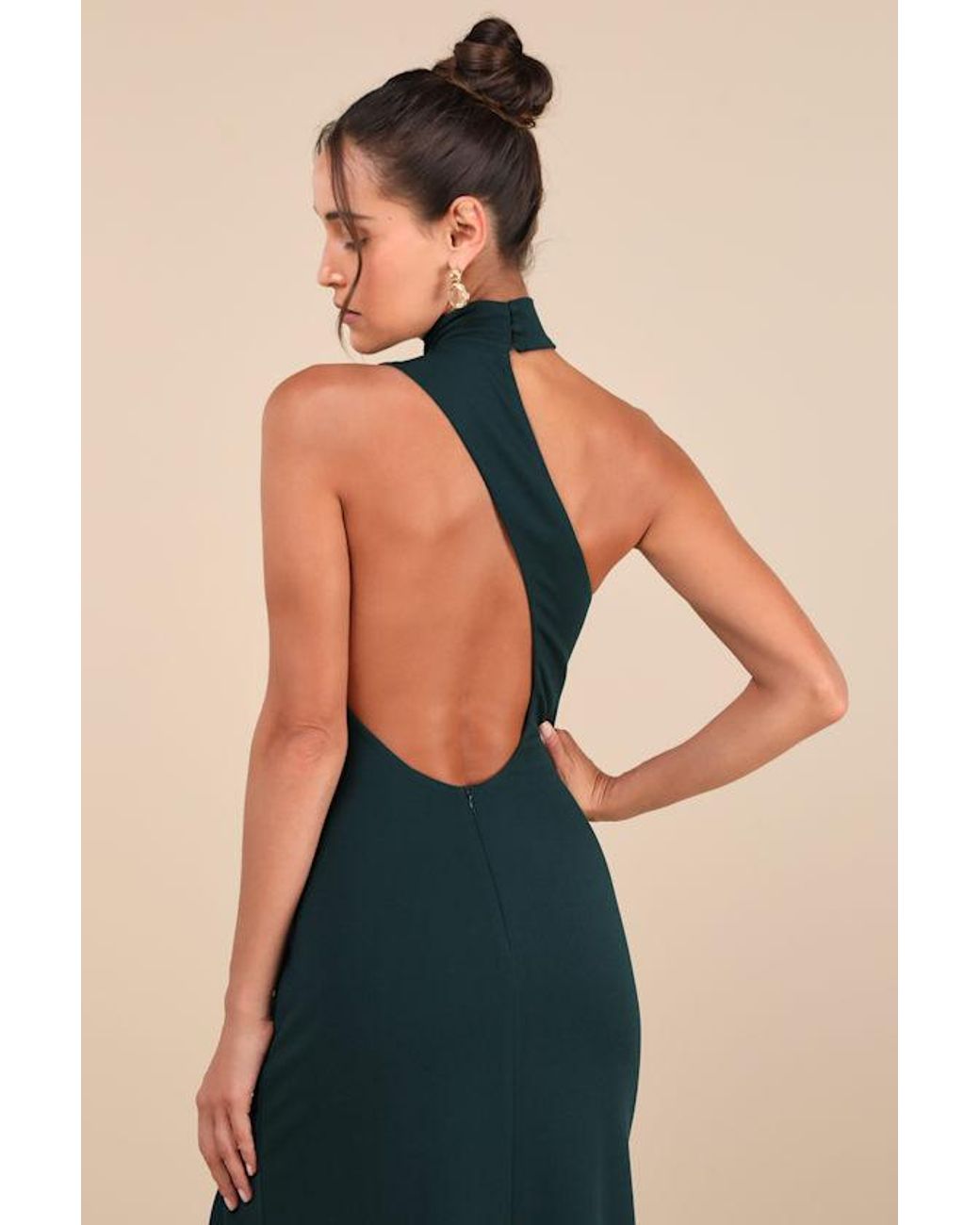 Lulus Blue Keep It Interesting Asymmetrical Cutout Halter Maxi Dress
