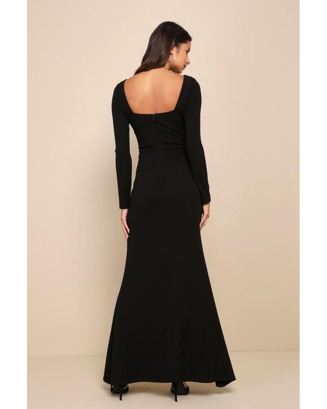 Lulus Black Infinitely Elegant Long Sleeve Maxi Dress