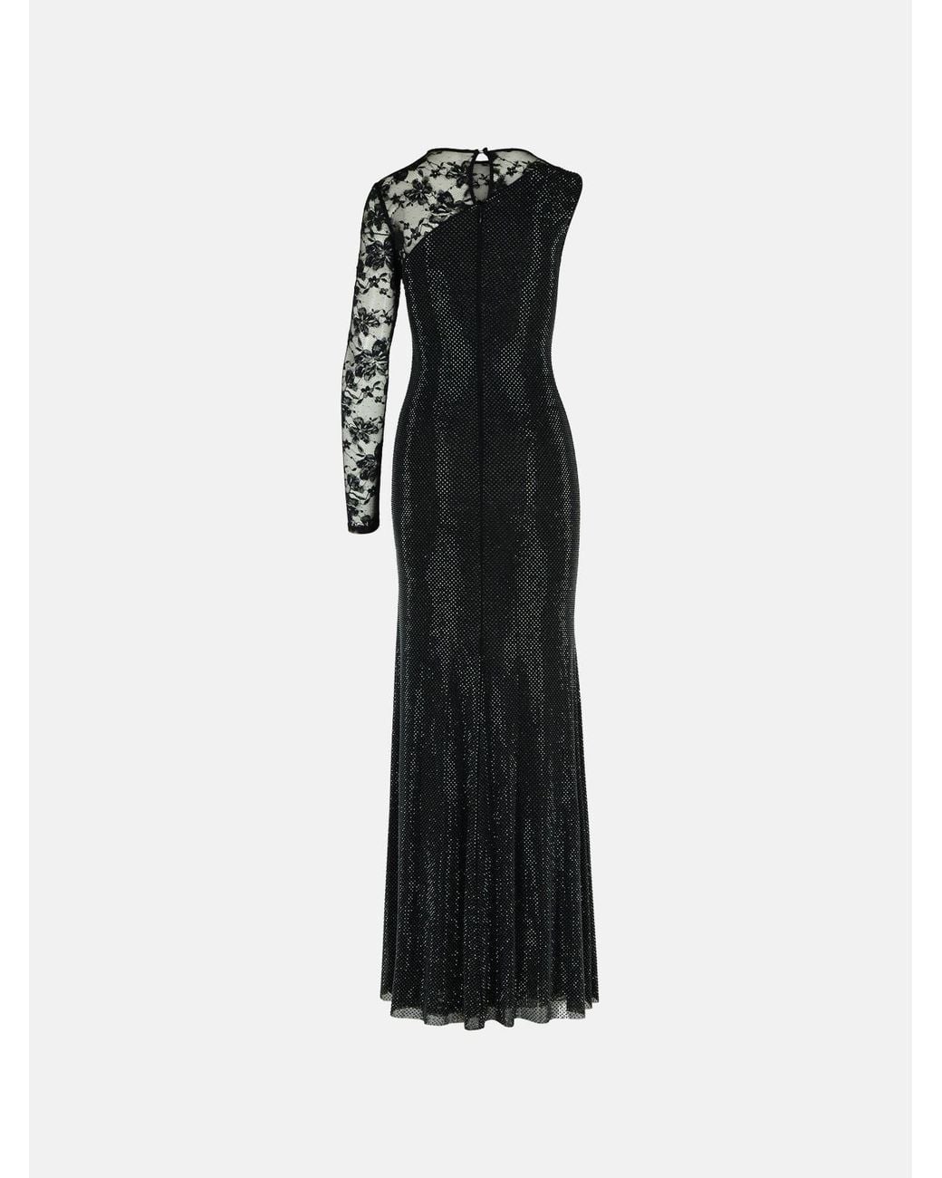Self-Portrait Black 'Rhinestone' Polyester Dress