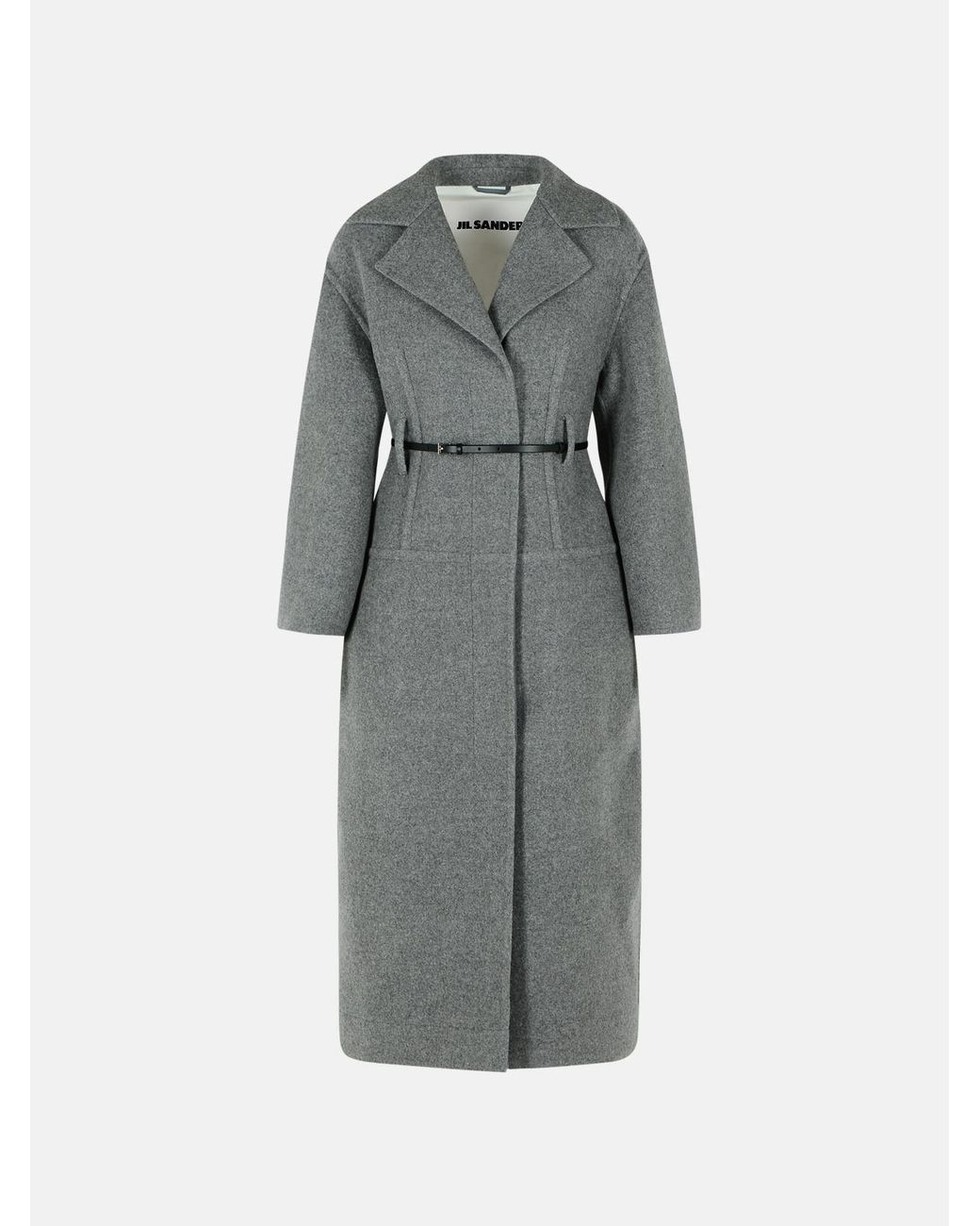 Jil Sander Gray Virgin Wool Coat