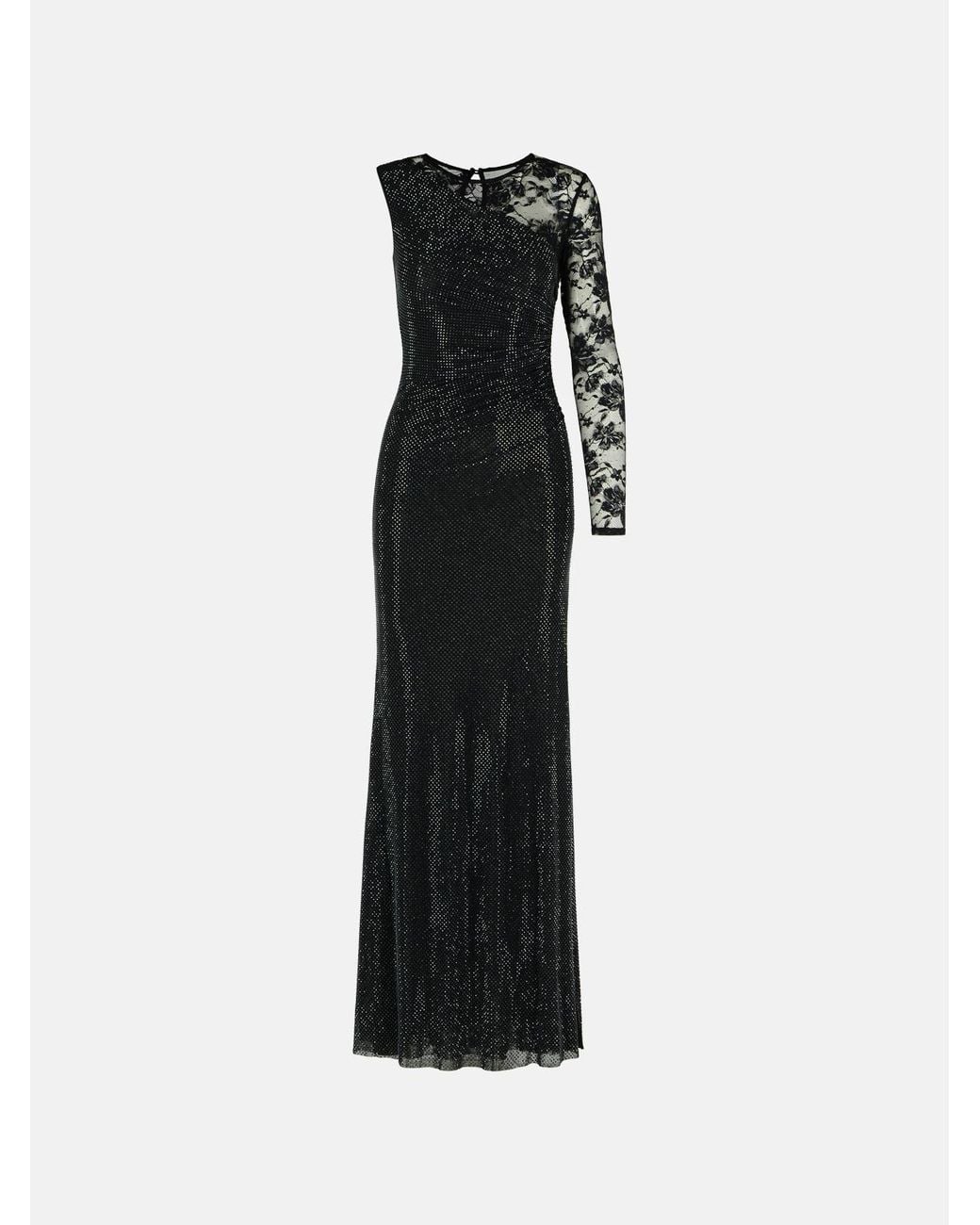 Self-Portrait Black 'Rhinestone' Polyester Dress
