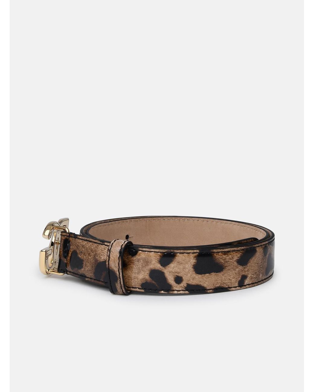 Dolce & Gabbana Two-Color Shiny Leather Belt in White | Lyst