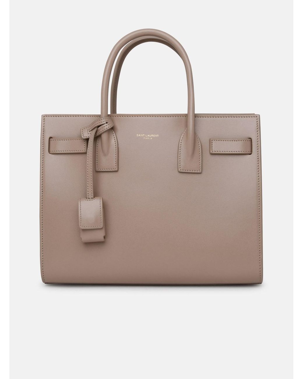 Saint Laurent Beige Leather Sac De Jour Small Bag in Natural Lyst