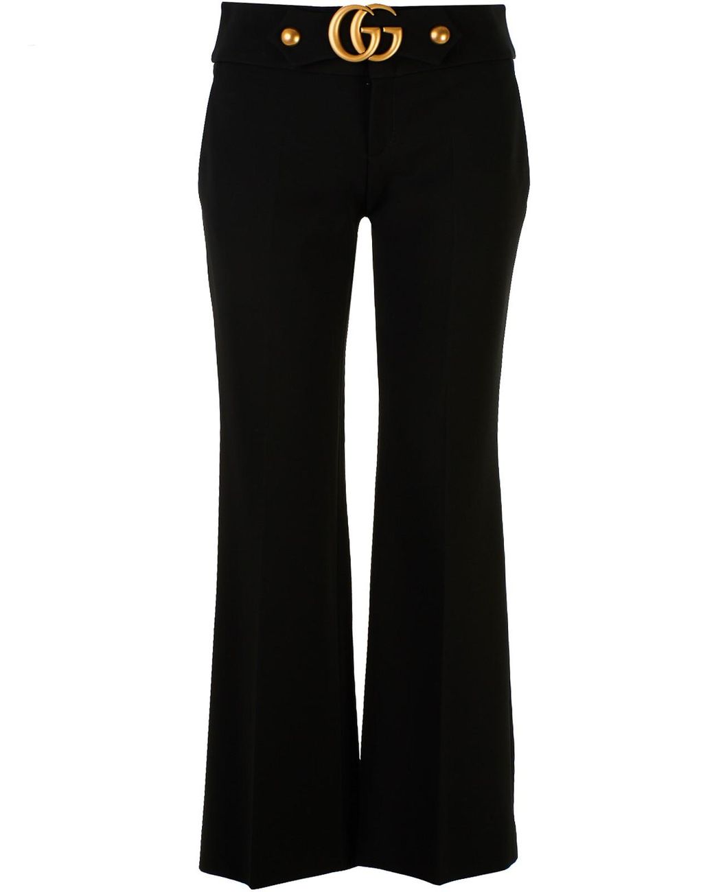 Gucci GG Belted Flare Pants in Black | Lyst