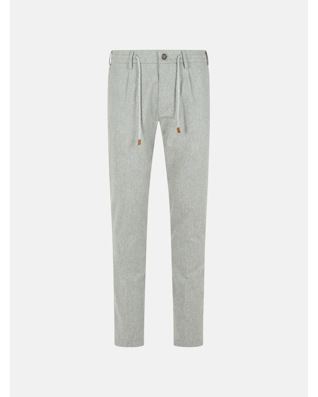Eleventy Gray Light Wool Blend Trousers for men
