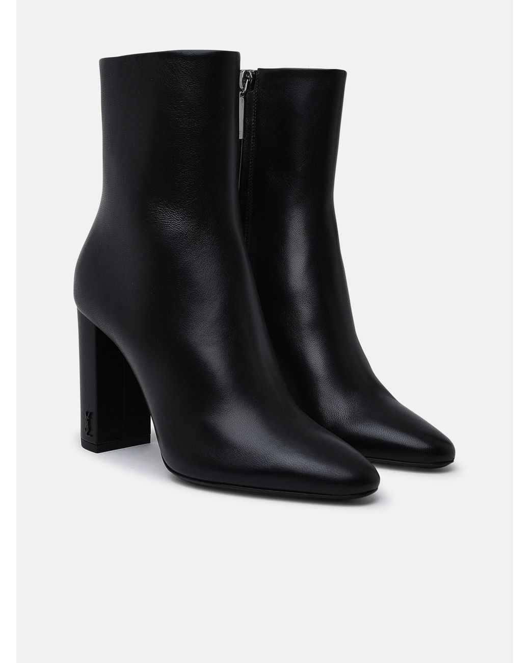 Saint Laurent Lou Leather Ankle Boots 