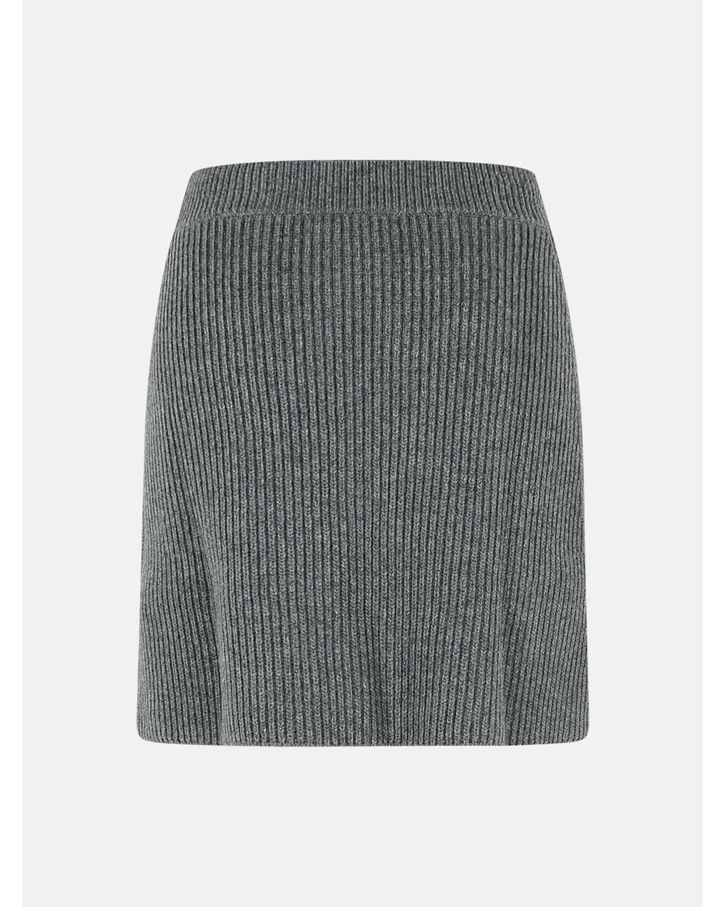 Jil Sander Gray Wool Miniskirt