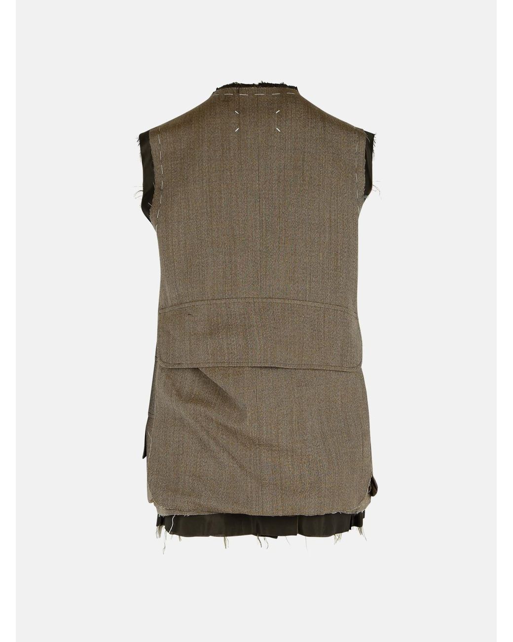 Maison Margiela Wool Vest in Green for Men | Lyst