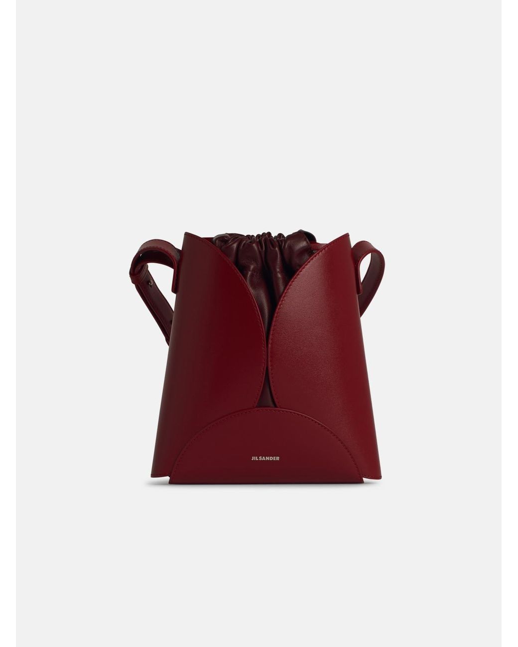 【送料&関税込】Jil Sander curve Burgundy Leather Crossbody Jil Sander 'curve' Burgundy Leather Crossbody Bag in Red | Lyst