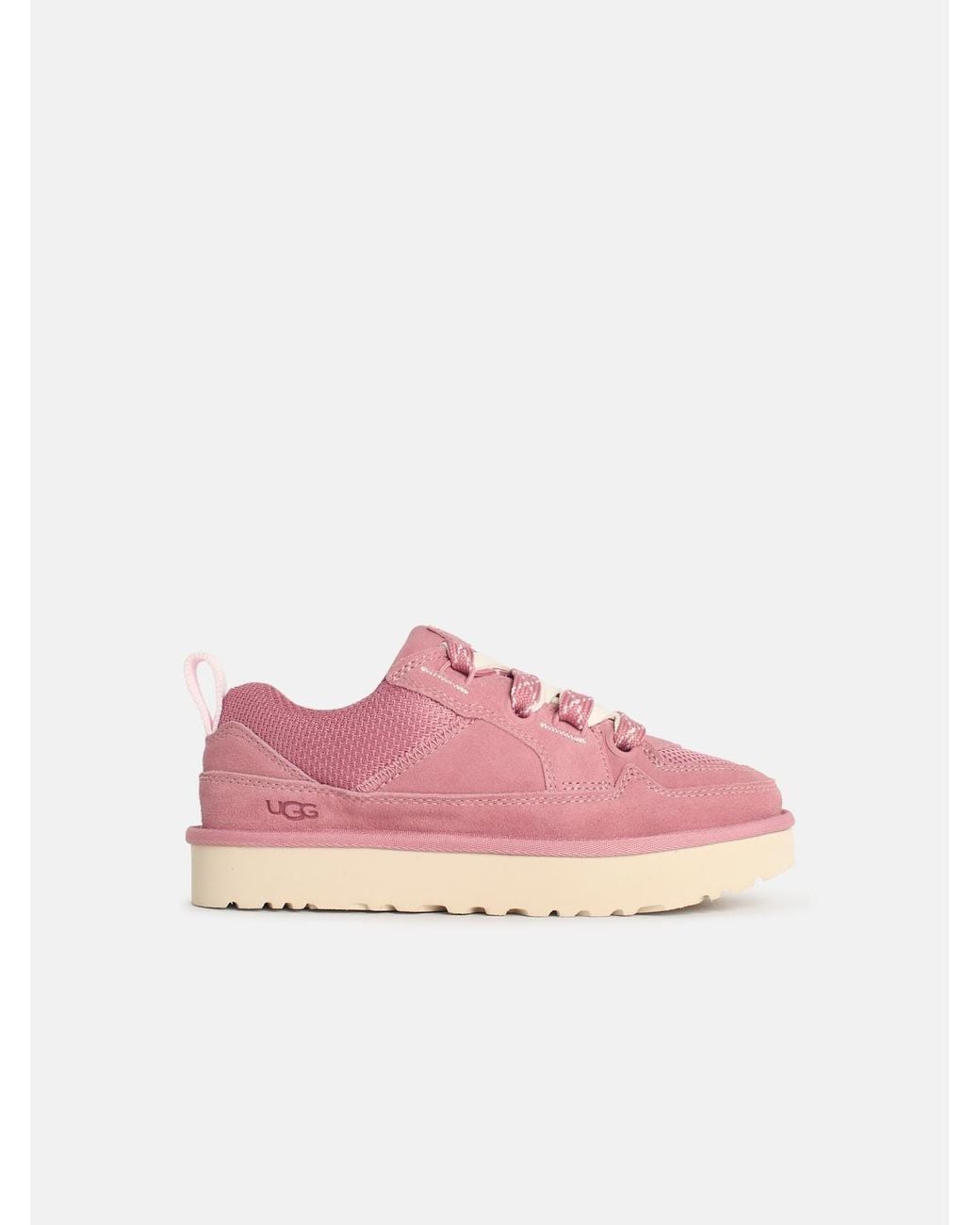 Ugg Pink 'Lowmel' Suede Blend Sneakers