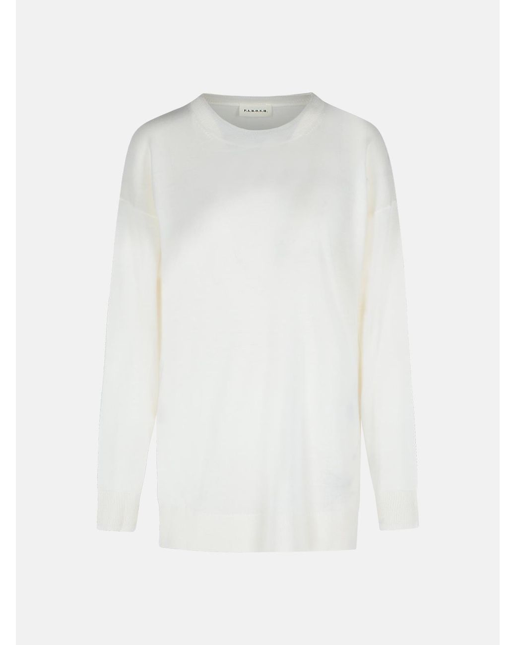 P.A.R.O.S.H. White 'Over' Wool Blend Sweater