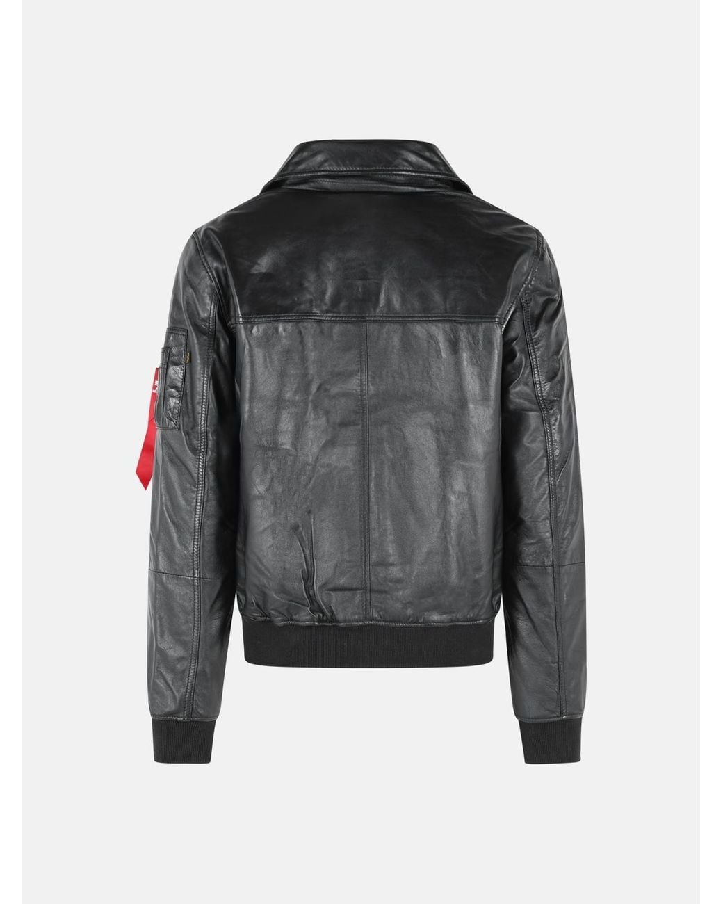 Alpha Industries Black 'Cwu' Leather Jacket for men