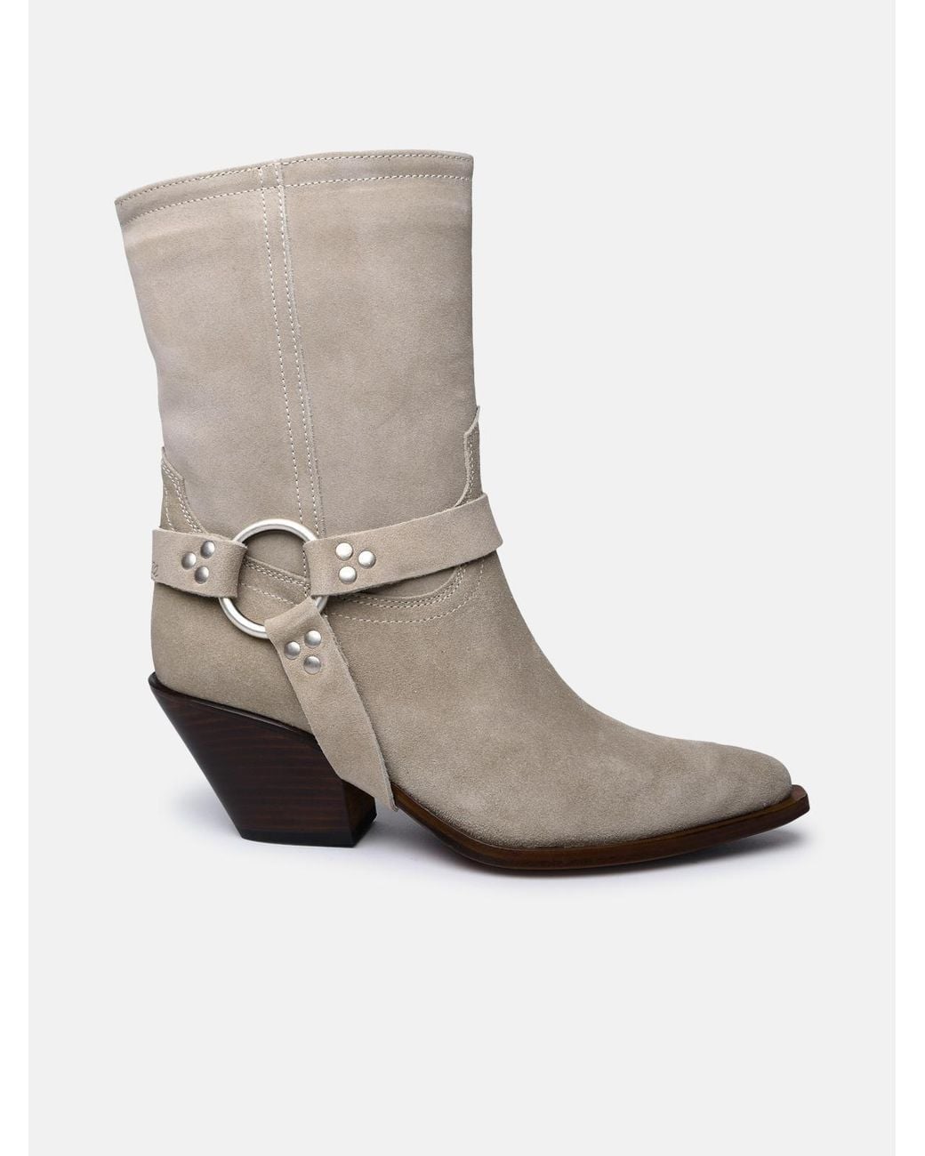 Sonora Boots White Suede Ankle Boots