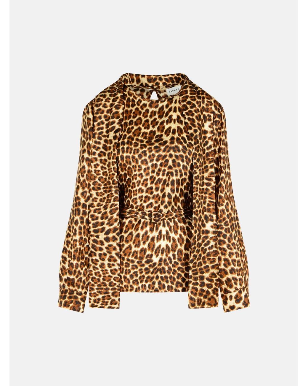 P.A.R.O.S.H. Natural Animlier Silk Blouse