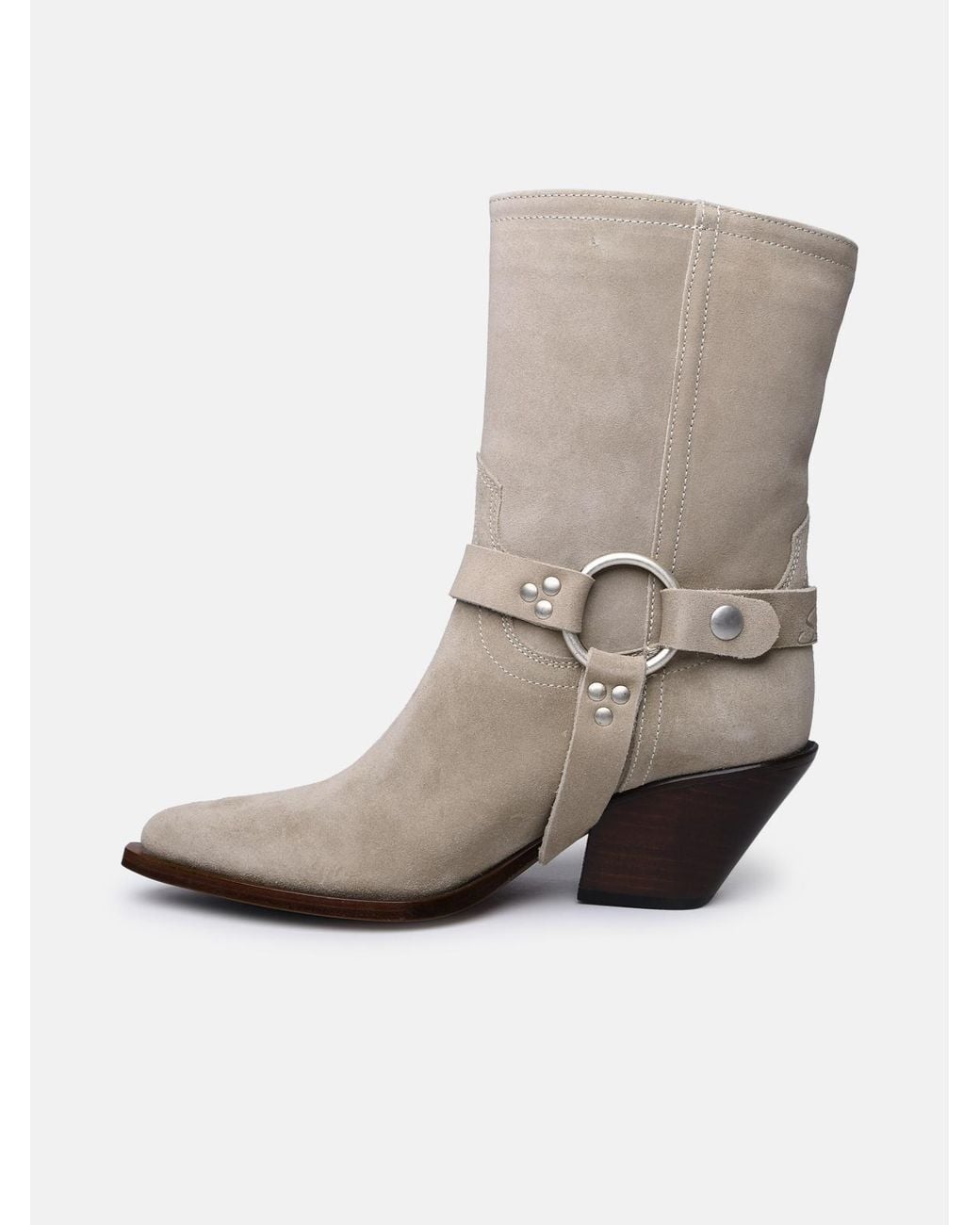 Sonora Boots White Suede Ankle Boots