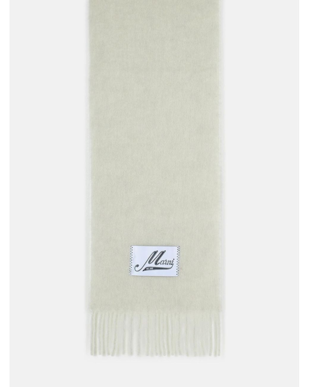 Marni White Light Alpaca Blend Scarf