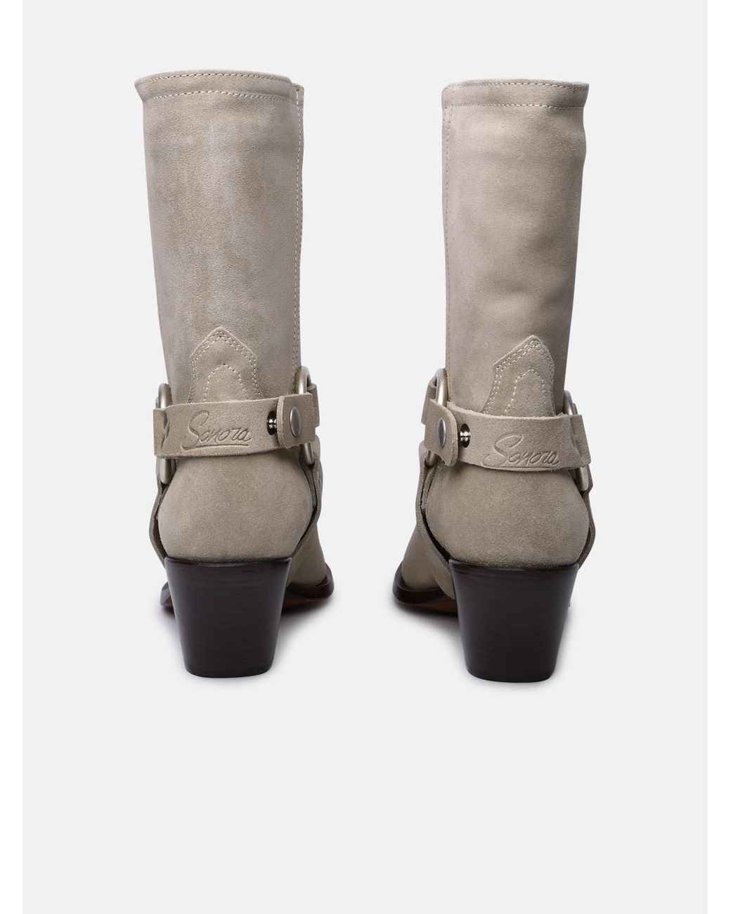 Sonora Boots White Suede Ankle Boots