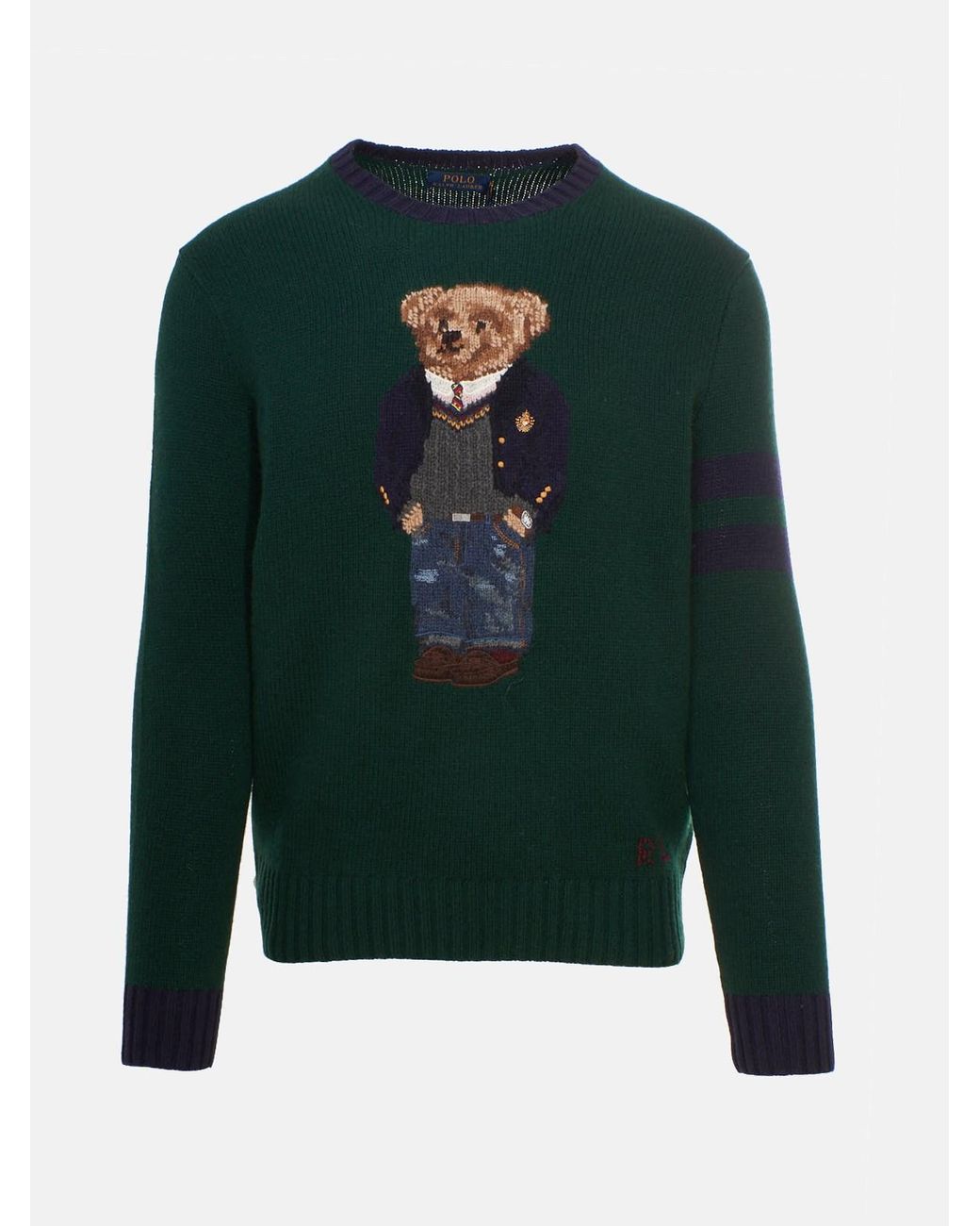 Polo Ralph Lauren Green Teddy Bear Sweater for Men | Lyst